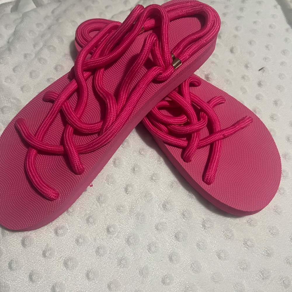 Pink Rope Sandals - Picture 2 of 3